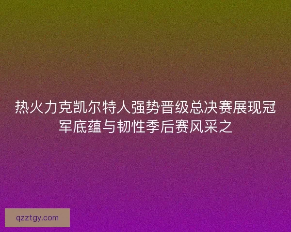热火力克凯尔特人强势晋级总决赛展现冠军底蕴与韧性季后赛风采之